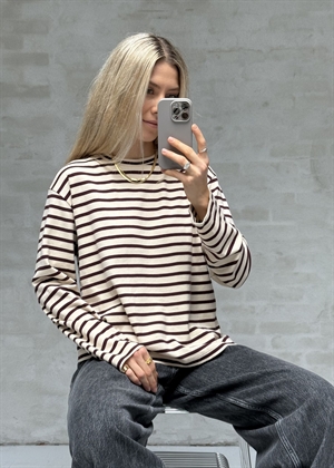 Nete stripe bluse Offwhite/Bordeaux Boii Studios 